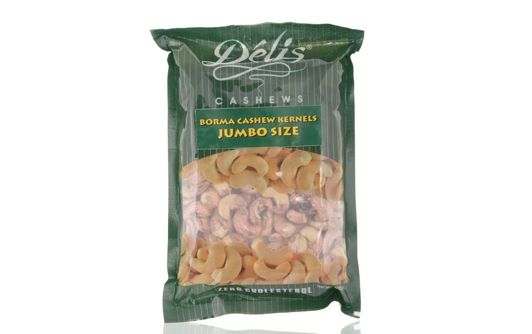 Delis Borma Cashew Kernels Jumbo Size   Pack  500 grams